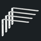 Alise 6x4 Inch Shelf Bracket Stainless Steel Brackets Heavy Duty Corner Brace Support Wall Hanging,4 Pcs Bright White Finish