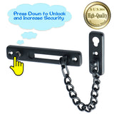 Alise Stainless Steel Chain Door Guard with Spring Anti-Theft Press Lock,Matte Black,FD9000-B