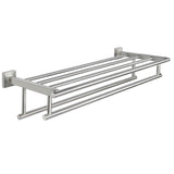 Alise 28-Inch Bathroom Lavatory Towel Rack Towel Shelf with Two Towel Bars Wall Mount Towel Holder SUS 304 Stainless Steel Brushed Nickel,GZ8070-LS