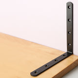 Alise 6x6 Inch Stainless Steel Shelf Bracket Heavy Duty Brackets for Floating Shelves Boards Wall Hanging Support,Black Finish 4 Pcs,JM150B-4P