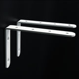 Alise 4mm-Thicker Heavy Duty Stainless Steel Bracket Floating Shelf Brackets Corner Brace Support 6x4 Inch,4 Pcs White Finish,J5217W-4P