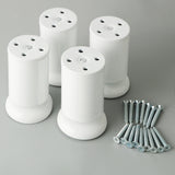 Alise White Sofa Legs Stainless Steel Thickened Ambry Foot Tea Table and Chair Footstool Replacement Furniture Support Leg Adjustable Cabinet Legs 4x2 Inch,Pack of 4 White Finish，SFJ50X100W-4P
