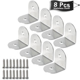 Alise 8 Pcs Stainless Steel Shelf Bracket Corner Brace Joint Angle Brackets Support 40x38mm,Brushed Nickel,J3204-8P