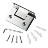 Alise Heavy Duty 90 Degree Glass Door Cupboard Showcase Cabinet Clamp Glass Shower Doors Hinge Replacement Part Wall-to-Glass,Stainless Steel Brushed Nickel