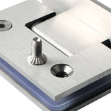 Alise Heavy Duty 90 Degree Glass Door Cupboard Showcase Cabinet Clamp Glass Shower Doors Hinge Replacement Part Wall-to-Glass,Stainless Steel Brushed Nickel