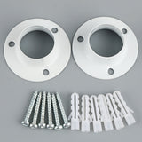 Alise 1-Inch Dia Shower Closet Rod Set Holder Flange Pipe Socket Bar Bracket Supports,Stainless Steel White 4 Pcs,FL3001W-4P