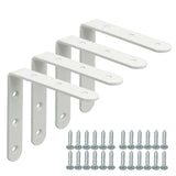 Alise 4 Pcs Shelf Bracket Stainless Steel Brackets Heavy Duty Corner Brace Support Fastener Wall Hanging 4X4 Inch,JM100W-4P White Finish,JM100W-4P