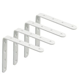 Alise 4 Pcs Shelf Bracket Stainless Steel Brackets Heavy Duty Corner Brace Support Fastener Wall Hanging 5X5 Inch White Finish,JM125W-4P