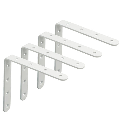 Alise 4 Pcs Shelf Bracket Stainless Steel Brackets Heavy Duty Corner Brace Support Fastener Wall Hanging 5X5 Inch White Finish,JM125W-4P