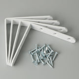Alise 4 Pcs Shelf Bracket Stainless Steel Brackets Heavy Duty Corner Brace Support Fastener Wall Hanging 4X4 Inch,JM100W-4P White Finish,JM100W-4P