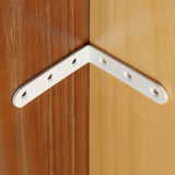 Alise 4 Pcs Shelf Bracket Stainless Steel Brackets Heavy Duty Corner Brace Support Fastener Wall Hanging White Finish,JM80W-4P
