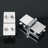 Alise 2-Pack 180° Double Side Glass Doors Hinge Cupboard Showcase Wine Cabinet Clamp Ambry Gate Hinges Replacement Parts Polished Chrome,BLJ003-2P