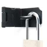 Alise Right Angle Padlock Hasp Security Door Clasp Hasp Lock Latch,Stainless Steel Matte Black Finish, MS9KB-4