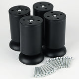 Alise Black Sofa Legs Stainless Steel Thickened Ambry Foot Tea Table and Chair Footstool Replacement Furniture Support Leg Adjustable Cabinet Legs 4x2 Inch,Pack of 4，SFJ50X100B-4P