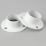 Alise 1-Inch Dia Shower Closet Rod Set Holder Flange Pipe Socket Bar Bracket Supports,Stainless Steel White 4 Pcs,FL3001W-4P
