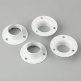 Alise 1-Inch Dia Shower Closet Rod Set Holder Flange Pipe Socket Bar Bracket Supports,Stainless Steel White 4 Pcs,FL3001W-4P