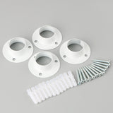 Alise 1-Inch Dia Shower Closet Rod Set Holder Flange Pipe Socket Bar Bracket Supports,Stainless Steel White 4 Pcs,FL3001W-4P