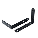 Alise 4mm-Thicker Heavy Duty Stainless Steel Brackets Floating Shelf Bracket Corner Brace Support 6x4 Inch,4 Pcs Matte Black,J5217B-4P