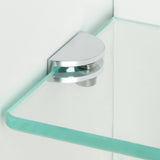 Alise 4 Pcs Adjustable Frameless Rectangle Glass Shelf Bracket Holder Heavy Duty Clamp Shelf Clip,Polished Chrome,BLK1412-4P