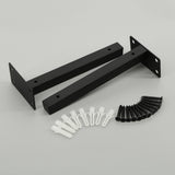 Alise 8-Inch Stainless Steel Shelf Brackets Heavy Duty"T" Brackets for Floating Shelves Boards Wall Hanging Support,Black Finish（Pack of 2）,JT200B-2P