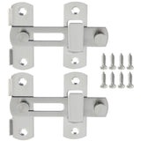 Alise 2 Pcs Stainless Steel Gate Latch Door Holder Flip Latch Pet Safety Door Lock,Brushed Nickel