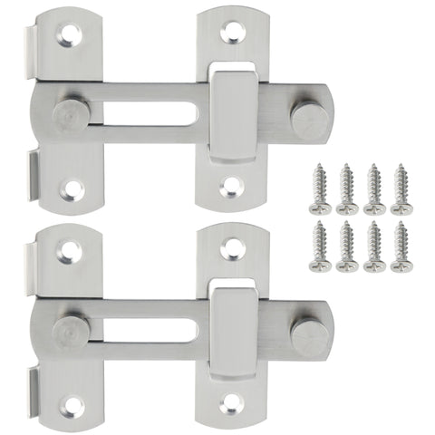 Alise 2 Pcs Stainless Steel Gate Latch Door Holder Flip Latch Pet Safety Door Lock,Brushed Nickel