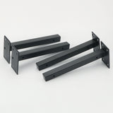 Alise 8-Inch Shelf Brackets Heavy Duty"T" Brackets for Floating Shelves Boards Wall Hanging Support,Black Finish（Pack of 4）,JT200B-4P