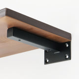 Alise 6-Inch Shelf Brackets Heavy Duty T Brackets for Floating Shelves Boards Wall Hanging Support,Black Finish（Pack of 4），JT150B-4P