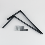 Alise 4 Pcs 4mm-Thick Stainless Steel Brackets Floating Shelves Heavy Duty Shelf Bracket Corner Brace Support Wall Hanging 12X6-2/5Inch,Black Finish,J5230B-4P