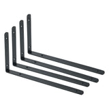Alise 4 Pcs 4mm-Thick Stainless Steel Brackets Floating Shelves Heavy Duty Shelf Bracket Corner Brace Support Wall Hanging 12X6-2/5Inch,Black Finish,J5230B-4P