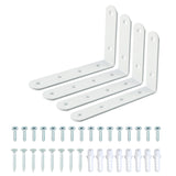 Alise Floating Shelf Bracket Widened and Thickened Stainless Steel Brackets Heavy Duty Corner Brace Support Wall Hanging 6x4Inch,4Pcs White Finish,J150X25W-4P