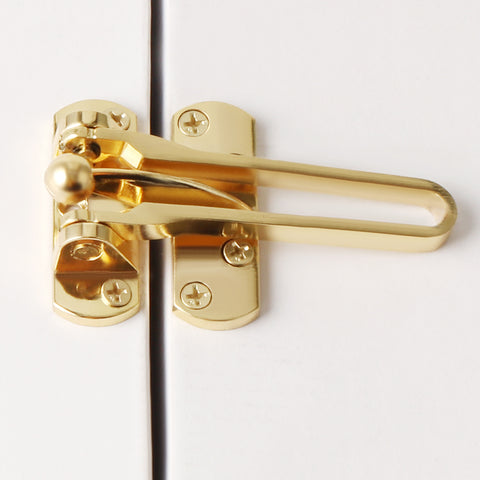 Alise Gate Latches Swing Bar Door Guard Burglar-Proof Padlock Door Clasp Lock,Golden Finished,MS570-G