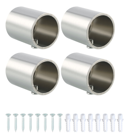 Alise 1-Inch Dia Shower Rod Flange Set Closet Rod Holder Flange Socket Bracket Support,FL1025LS-4P Stainless Steel Brushed Finish 4 Pcs,FL1025LS-4P