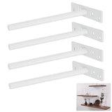 Alise 4 Pcs Stainless Steel Floating Shelf Bracket Heavy Duty Hidden Brackets Supports Blind Shelf Wall Mount 6-Inch,White,JY8006W-4P