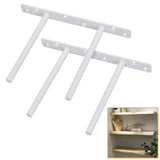 Alise 2 Pcs Stainless Steel Floating Shelf Bracket Heavy Duty Hidden Brackets Supports Blind Shelf Wall Mount 6-Inch Two-in-One Design,White Finish,JY9006W-2P