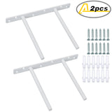 Alise 2 Pcs Stainless Steel Floating Shelf Bracket Heavy Duty Hidden Brackets Supports Blind Shelf Wall Mount 6-Inch Two-in-One Design,White Finish,JY9006W-2P