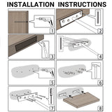 Alise 4 Pcs Stainless Steel Floating Shelf Bracket Heavy Duty Hidden Brackets Supports Blind Shelf Wall Mount 6-Inch,White,JY8006W-4P