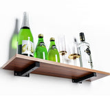 Alise 10-Inch Stainless Steel Shelf Brackets Heavy Duty"T" Brackets for Floating Shelves Boards Wall Hanging Support,Black Finish（Pack of 2）,JT250B-2P