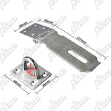 Alise MS9 Padlock Hasp Door Clasp Gate Lock SUS 304 Stainless steel Finish,Silver